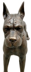 Casa Padrino sculpture de luxe en bronze boxer chien bronze 85 x 28 x H. 95 cm - Figurine de décoration en bronze - Figurine de décoration de salon - Accessoires de décoration de salon de luxe