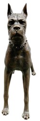 Casa Padrino sculpture de luxe en bronze boxer chien bronze 85 x 28 x H. 95 cm - Figurine de décoration en bronze - Figurine de décoration de salon - Accessoires de décoration de salon de luxe