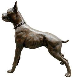 Casa Padrino sculpture de luxe en bronze boxer chien bronze 85 x 28 x H. 95 cm - Figurine de décoration en bronze - Figurine de décoration de salon - Accessoires de décoration de salon de luxe