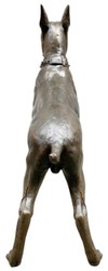 Casa Padrino sculpture de luxe en bronze boxer chien bronze 85 x 28 x H. 95 cm - Figurine de décoration en bronze - Figurine de décoration de salon - Accessoires de décoration de salon de luxe