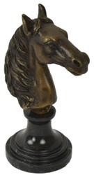 Luxus Deko Bronze Marmor Briefbeschwerer Pferdekopf Luxury Decorative Bronze Marble Paperweight Horse Head 
