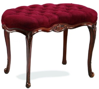 Casa Padrino luxury baroque stool bordeaux red / brown - Handmade Ottoman - Living Room Furniture in Baroque Style