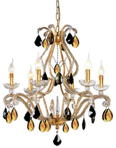 Luxus Barock Kristall Kronleuchter Gold Schwarz Luxury Baroque Crystal Chandelier Gold Black