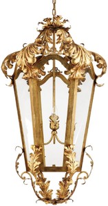 Casa Padrino luxury baroque living room hanging lamp gold Ø 62 x H. 115 cm - Handmade metal lantern - Luxury Quality - Made in Italy - Noble & Magnificent
