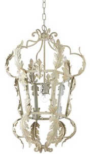Casa Padrino luxury baroque living room hanging lamp white Ø 50 x H. 85 cm - Handmade metal lantern - Luxury Quality - Made in Italy - Noble & Magnificent
