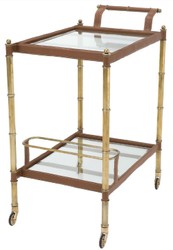 Casa Padrino carrello da portata di lusso ottone vintage / marrone 74 x 44,5 x A. 84 cm - Carrello Gastronomia Ristorante Hotel - Accessori di Lusso