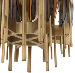 Casa Padrino lampadario di design ottone antico / ambra / grigio Ø 45 x A. 80 cm - Lampadario Soggiorno - Lampadario Hotel - Qualità di Lusso
