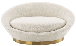 Luxus Wohnzimmer Sofa Rundsofa Cremefarben Messing Luxury Living Room Sofa Round Sofa Cream Brass