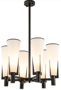 Casa Padrino lustre de luxe bronze / blanc Ø 60 x H. 78 cm - Lustre moderne en métal avec abat-jour en verre - Collection de Luxe