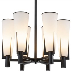 Casa Padrino lustre de luxe bronze / blanc Ø 60 x H. 78 cm - Lustre moderne en métal avec abat-jour en verre - Collection de Luxe