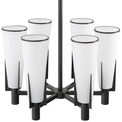 Casa Padrino lustre de luxe bronze / blanc Ø 60 x H. 78 cm - Lustre moderne en métal avec abat-jour en verre - Collection de Luxe