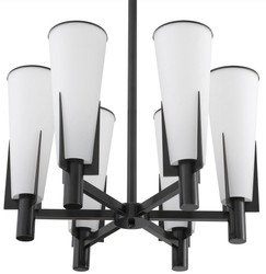Casa Padrino lustre de luxe bronze / blanc Ø 60 x H. 78 cm - Lustre moderne en métal avec abat-jour en verre - Collection de Luxe