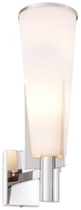 Casa Padrino lámpara de pared de lujo plata / blanco 13 x 19 x A. 40,5 cm - Elegante aplique de metal con pantalla de vidrio - Lámparas de Lujo
