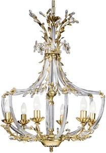 Casa Padrino luxury baroque crystal chandelier gold Ø 55 x H. 80 cm - Magnificent chandelier with noble Swarovski crystal glass - Luxury Quality