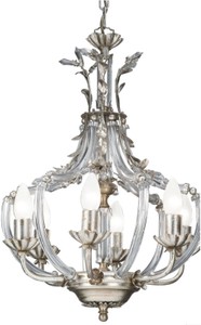 Casa Padrino luxury baroque crystal chandelier silver Ø 40 x H. 53 cm - Magnificent chandelier with noble Swarovski crystal glass - Luxury Quality