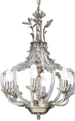 Casa Padrino luxury baroque crystal chandelier silver Ø 40 x H. 53 cm - Magnificent chandelier with noble Swarovski crystal glass - Luxury Quality