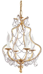 Casa Padrino luxury baroque crystal chandelier gold Ø 39 x H. 53 cm - Magnificent chandelier with Bohemian crystal glass - Luxury Quality
