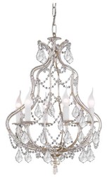Casa Padrino lampadario barocco di lusso in cristallo argento Ø 47 x A. 65 cm - Magnifico lampadario con vetro cristallo di Boemia - Qualità di Lusso