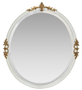 Casa Padrino miroir mural baroque blanc / or antique - Miroir en bois massif fait main de style baroque - Mobilier Baroque