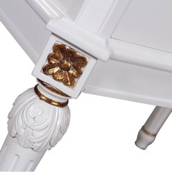 Casa Padrino comodino barocco di lusso bianco / crema / oro antico / argento - Comodino fatto a mano in legno massello con piano in marmo - Mobili camera da letto barocco