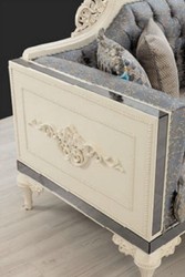 Barock Wohnzimmer Sofa Antik Stil Sofa Grau Beige Weiß Baroque Living Room Sofa Antique Style Sofa Gray Beige White