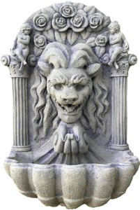 Casa Padrino Fuente de pared barroca León gris antiguo 97 cm - Diseño pesado - Fuente de cabeza de león de estilo antiguo