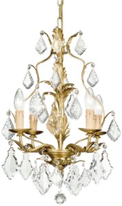 Casa Padrino luxury baroque chandelier gold Ø 35 x H. 50 cm - Elegant chandelier in baroque style - Baroque living room lights
