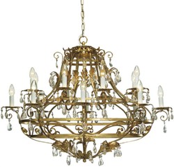 Casa Padrino Luxury Baroque Crystal Chandelier Antique Gold 100 x 70 x H. 75 cm - Oval Hotel & Restaurant Chandelier - Noble & Magnificent