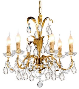 Casa Padrino luxury baroque crystal chandelier antique gold Ø 50 x H. 56 cm - Magnificent chandelier with Bohemian crystal glass - Luxury Quality

