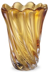 Luxus Designer Glas Vase Blumenvase Gelb Luxury Designer Glass Vase Flower Vase Yellow