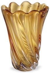 Luxus Designer Glas Vase Blumenvase Gelb Luxury Designer Glass Vase Flower Vase Yellow