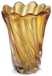 Luxus Designer Glas Vase Blumenvase Gelb Luxury Designer Glass Vase Flower Vase Yellow