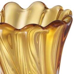 Luxus Designer Glas Vase Blumenvase Gelb Luxury Designer Glass Vase Flower Vase Yellow
