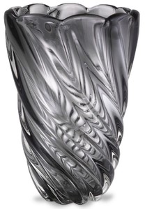 Casa Padrino luxury decorative glass vase gray Ø 20.5 x H. 29 cm - Hand Blown Flower Vase - Luxury Decoration Accessories