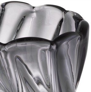 Casa Padrino Luxus Deko Glas Vase Grau Ø 20,5 x H. 29 cm - Mundgeblasene Blumenvase - Luxus Deko Accessoires