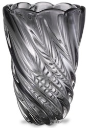 Luxus Designer Glas Vase Blumenvase Grau Luxury Designer Glass Vase Flower Vase Gray