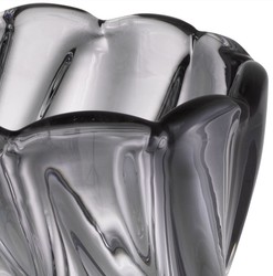 Luxus Designer Glas Vase Blumenvase Grau Luxury Designer Glass Vase Flower Vase Gray