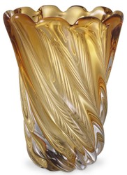 Luxus Designer Glas Vase Blumenvase Gelb Luxury Designer Glass Vase Flower Vase Yellow