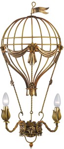Casa Padrino lámpara de pared Art Nouveau de lujo globo aerostático óxido / oro antiguo 31 x 19 x A. 78 cm - Apliques de Salón Barroco y Art Nouveau