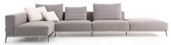 Casa Padrino sofá de lujo gris / plata 400 x 178 x A. 56 cm - Sofá de esquina ajustable para salón - Muebles de salón de lujo