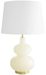 Casa Padrino lampada da tavolo di lusso alabastro / ottone anticato / bianco Ø 14 x A. 73 cm - Lampada da scrivania moderna in alabastro con paralume - Collezione di Lusso