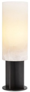 Casa Padrino luxury table lamp bronze / alabaster Ø 14 x H. 47 cm - Modern table lamp with round alabaster lampshade - Luxury Lights