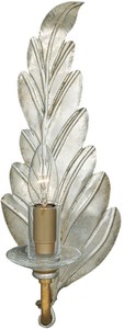 Casa Padrino lámpara de pared barroco de lujo plata antigua 16 x 16 x A. 40 cm - Elegante aplique de metal en forma de hoja - Luces Barrocos