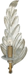 Casa Padrino lámpara de pared barroco de lujo plata antigua 16 x 16 x A. 40 cm - Elegante aplique de metal en forma de hoja - Luces Barrocos