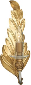 Casa Padrino lámpara de pared barroco de lujo oro 16 x 16 x A. 40 cm - Elegante aplique de metal en forma de hoja y bola decorativa - Luces Barrocos