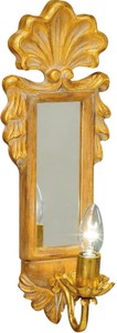 Casa Padrino lámpara de pared barroco de lujo naturales / oro antiguo 16 x 16 x A. 47 cm - Elegante lámpara de pared con espejo - Luces Barrocos