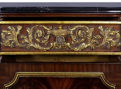 Casa Padrino cassettone barocco di lusso in legno massello con piano in marmo marrone scuro / oro / nero - Magnifici Mobili Barocchi