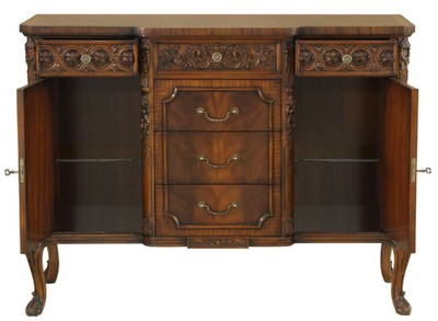 Casa Padrino Luxus Barock Kommode Braun - Prunkvoller Massivholz Schrank mit 2 Türen und 6 Schubladen - Barock Möbel