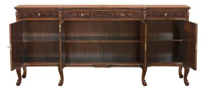 Casa Padrino Luxus Barock Sideboard Braun - Prunkvoller Massivholz Schrank mit 3 Schubladen und 4 Türen - Barock Möbel - Edel & Prunkvoll