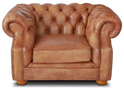 Casa Padrino sillón de cuero Chesterfield de lujo 125 x 100 x A. 80 cm - Diferentes Colores - Sillón de salón de piel genuina - Muebles de Salón Chesterfield